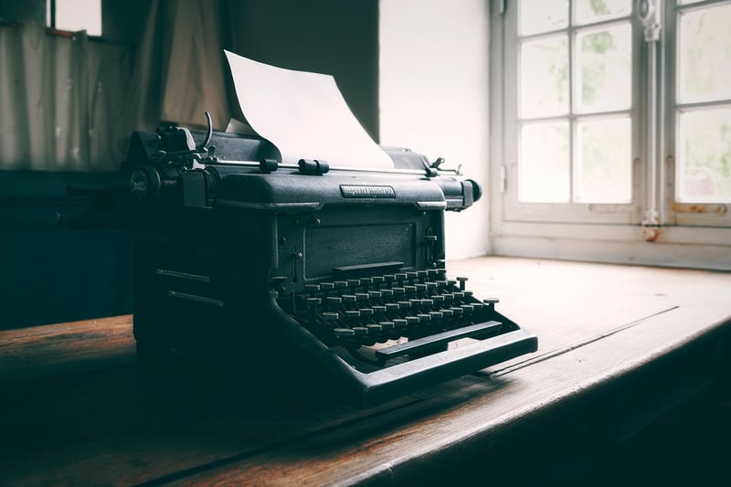 Writer's desk with typewriter